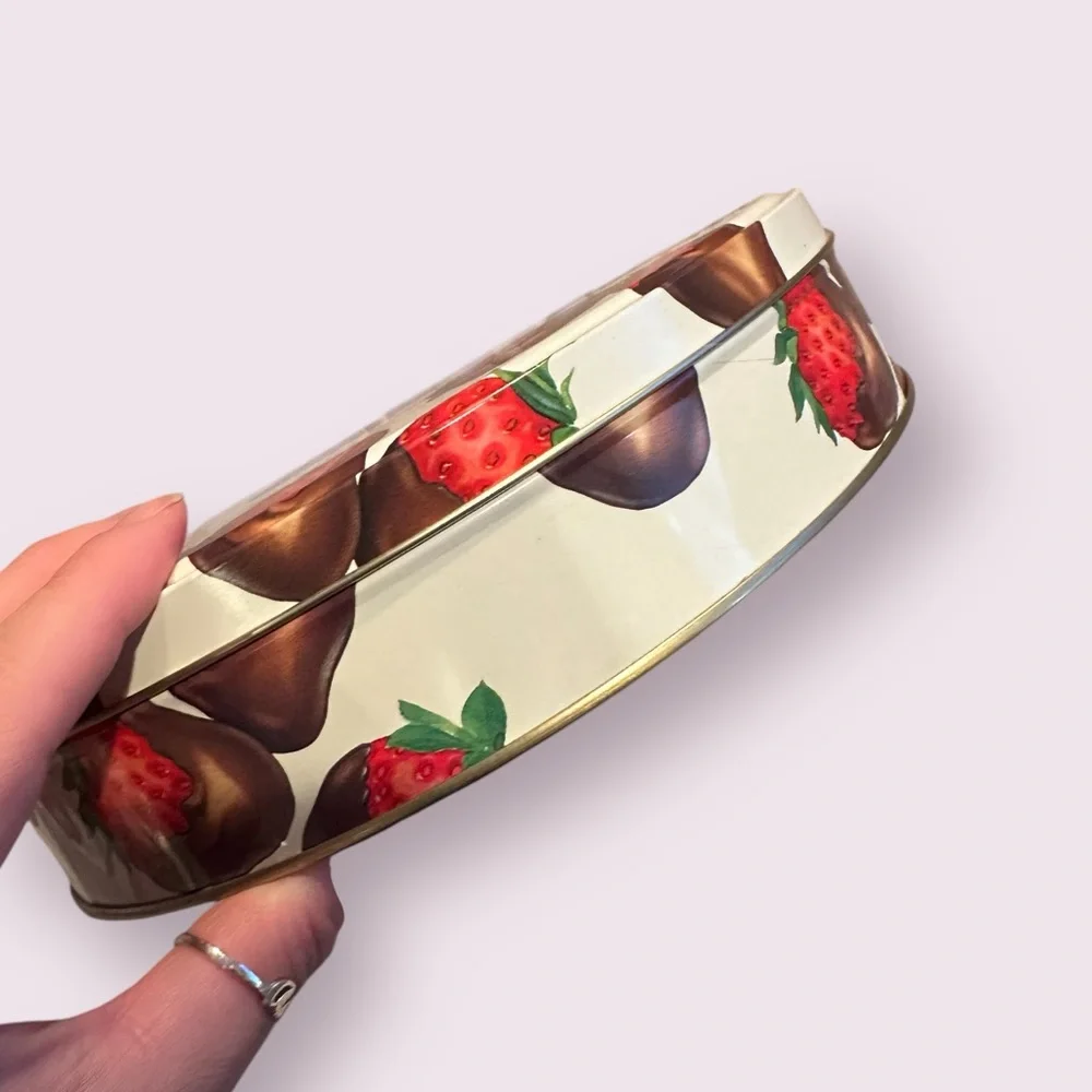 Department 56 Sweets Chocolate Covered Strawberry Round Nesting Tin Set - Picture 11 of 12